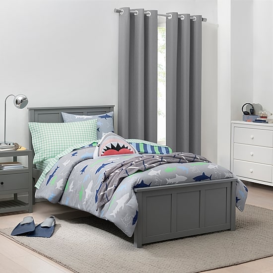 Under the Stars Kids Hayden Textured Grommet Top Energy Saving 100% Blackout Single Curtain Panel