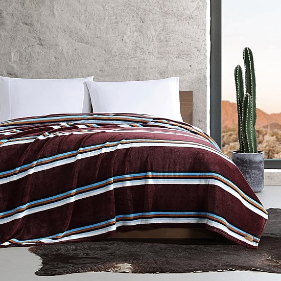 Wrangler Western Saddle Stripe Ultra Soft Blanket