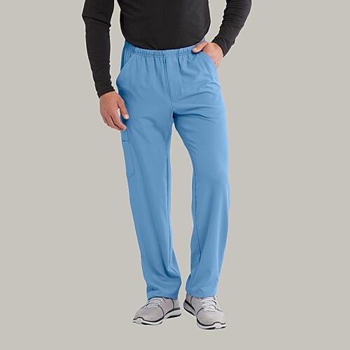 Skechers Sk0215 Structure 4-Pocket Zip-Fly Mens Big and Tall Tag Free Stretch Fabric Moisture Wicking Scrub Pant, 5x-large, Blue