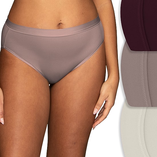 Vanity Fair Ultimate Stretch Beyond Comfort Womens Average + Full Figure 3 Pair High Cut Panty 13430