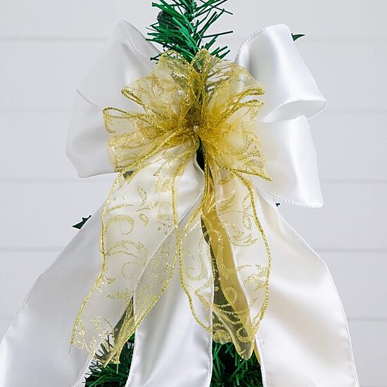 Nearly Natural 5 Foot Pre-Lit Collapsible Pre-Decorated Pine Christmas Tree