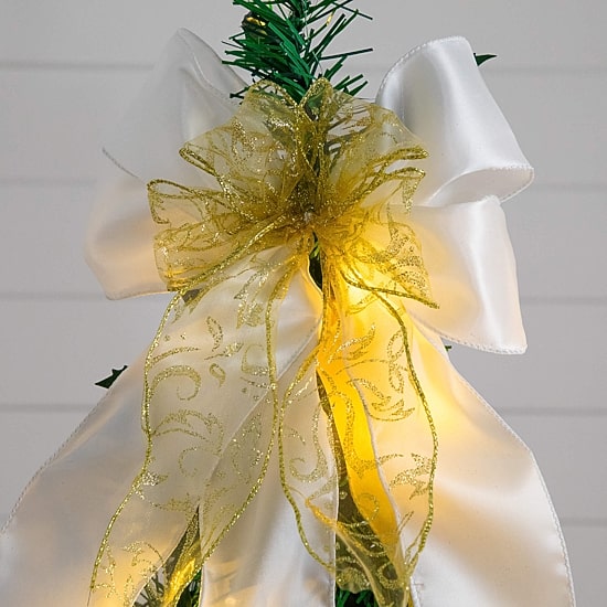 Nearly Natural 5 Foot Pre-Lit Collapsible Pre-Decorated Pine Christmas Tree