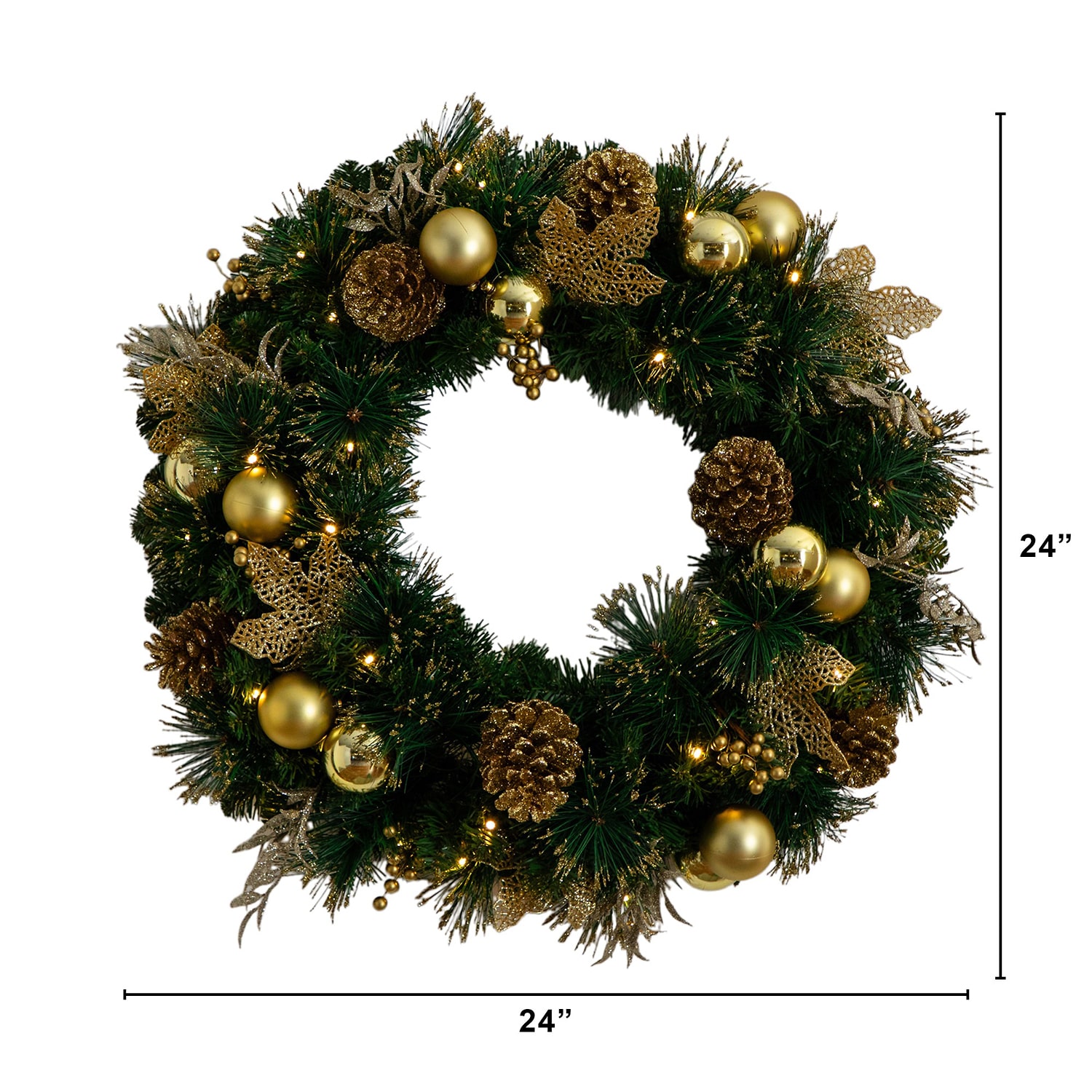Nearly Natural Pre-Lit Wreath