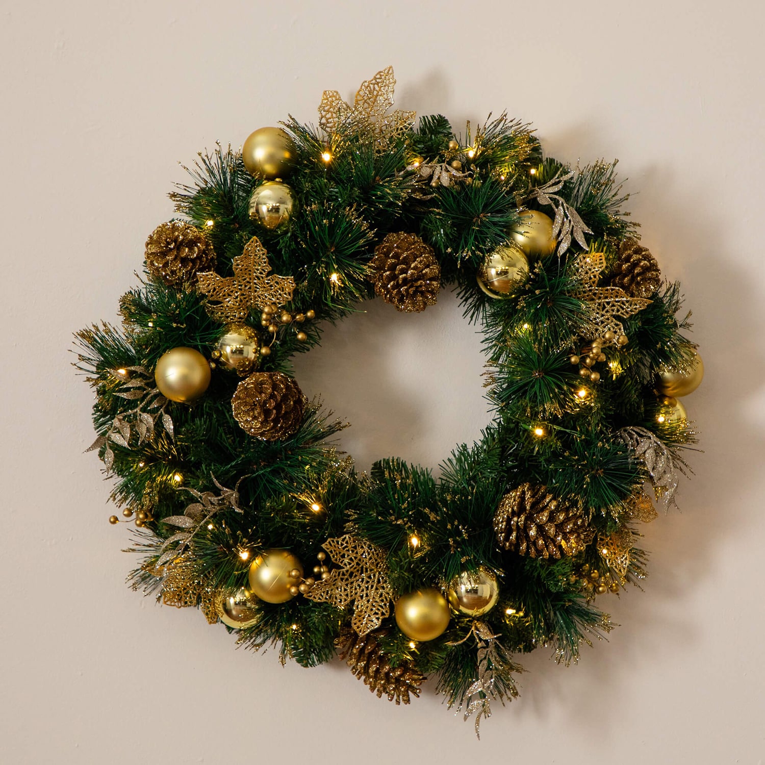 Nearly Natural Pre-Lit Wreath