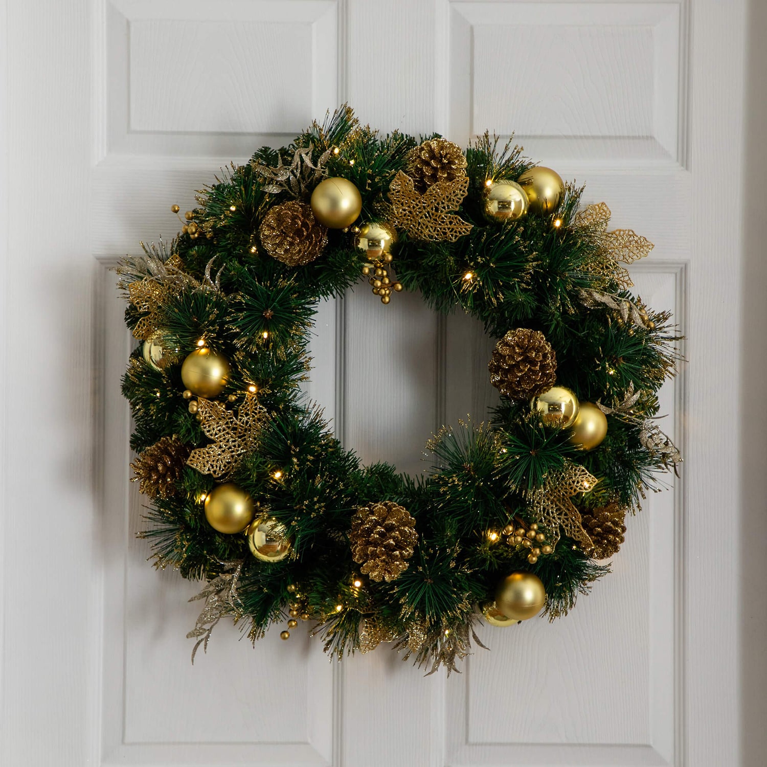 Nearly Natural Pre-Lit Wreath