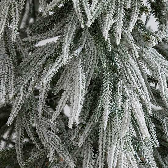 Nearly Natural 7 Foot Pre-Lit Flocked Pine Christmas Tree