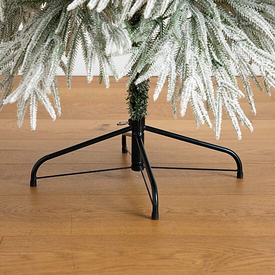 Nearly Natural 7 Foot Pre-Lit Flocked Pine Christmas Tree