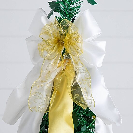 Nearly Natural 6 Foot Pre-Lit Collapsible Pre-Decorated Pine Christmas Tree