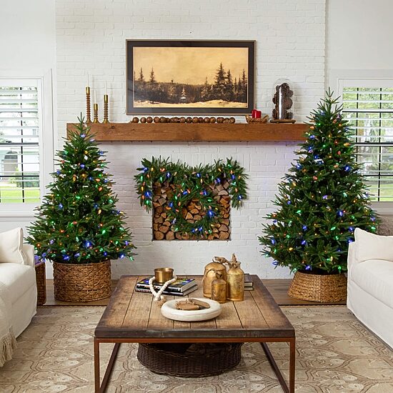 Nearly Natural 6 Foot Pre-Lit Multi-Function Lights Pine Christmas Tree