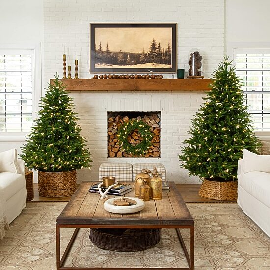 Nearly Natural 6 Foot Pre-Lit Multi-Function Lights Pine Christmas Tree