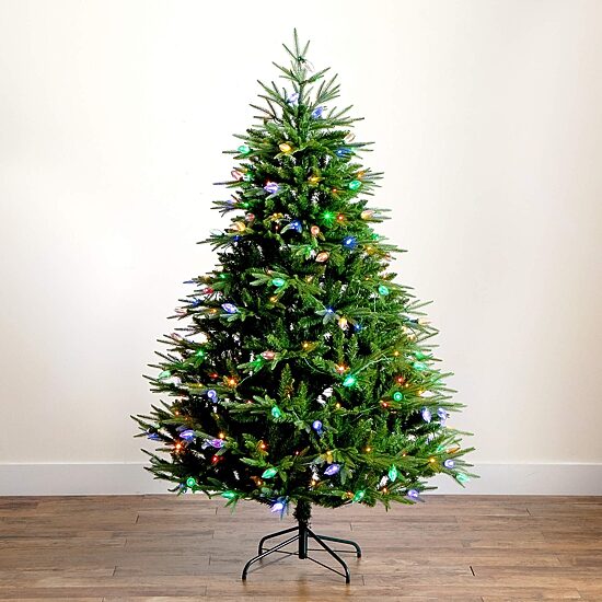 Nearly Natural 6 Foot Pre-Lit Multi-Function Lights Pine Christmas Tree