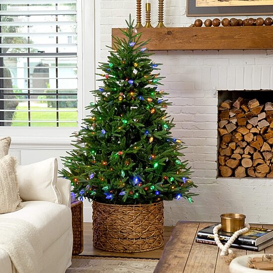 Nearly Natural 6 Foot Pre-Lit Multi-Function Lights Pine Christmas Tree