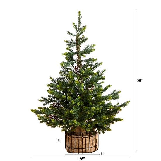 Nearly Natural 3 Foot Pine Christmas Tree