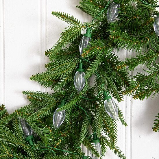 Nearly Natural Pre-Lit Wreath