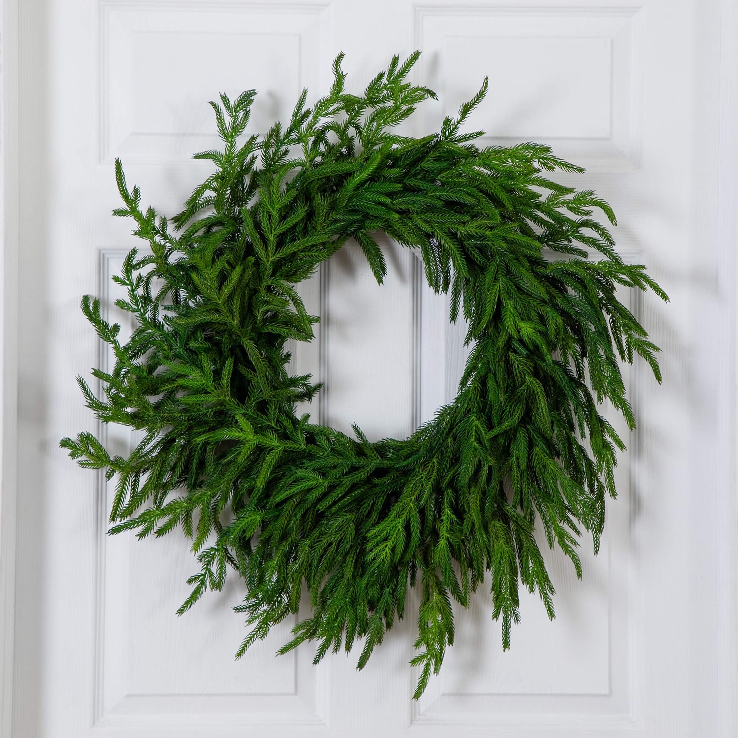 Nearly Natural 24in Real Touch Norfolk Pine Wreath Wreath