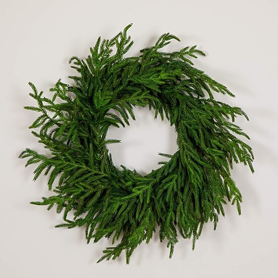Nearly Natural 24in Real Touch Norfolk Pine Wreath Wreath