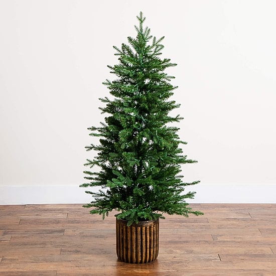 Nearly Natural 4 1/2 Foot Pre-Lit Pine Christmas Tree
