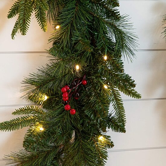 Nearly Natural 5 Pc Garlends And Wreath Set 5 Foot Pre-Lit Pine Christmas Tree