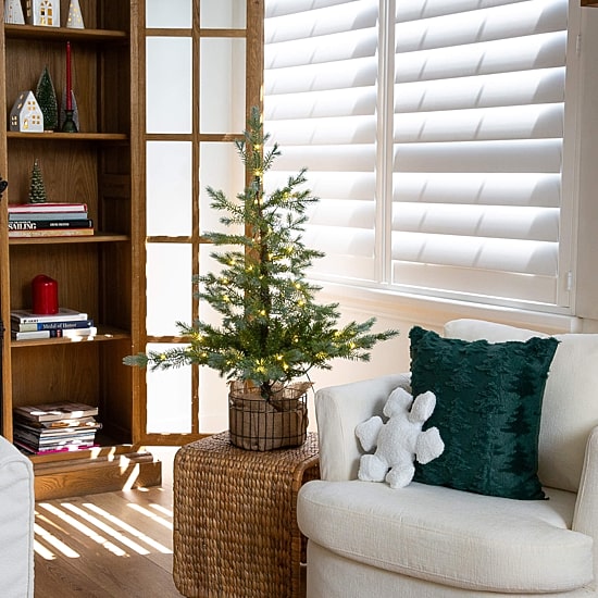 Nearly Natural 3 Foot Pre-Lit Pine Christmas Tree