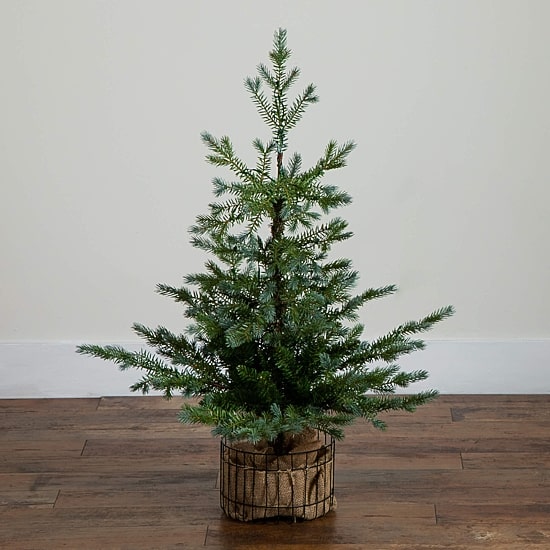 Nearly Natural 3 Foot Pre-Lit Pine Christmas Tree