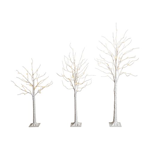 Nearly Natural 6 Foot Pre-Lit Birch Christmas Tree, One Size, White