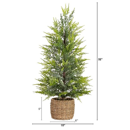 Nearly Natural 2 1/2 Foot Pre-Lit Flocked Christmas Tree