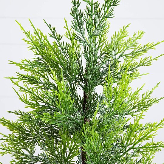 Nearly Natural 2 1/2 Foot Pre-Lit Flocked Christmas Tree