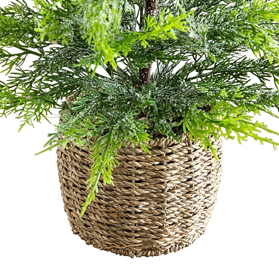 Nearly Natural 2 1/2 Foot Pre-Lit Flocked Christmas Tree