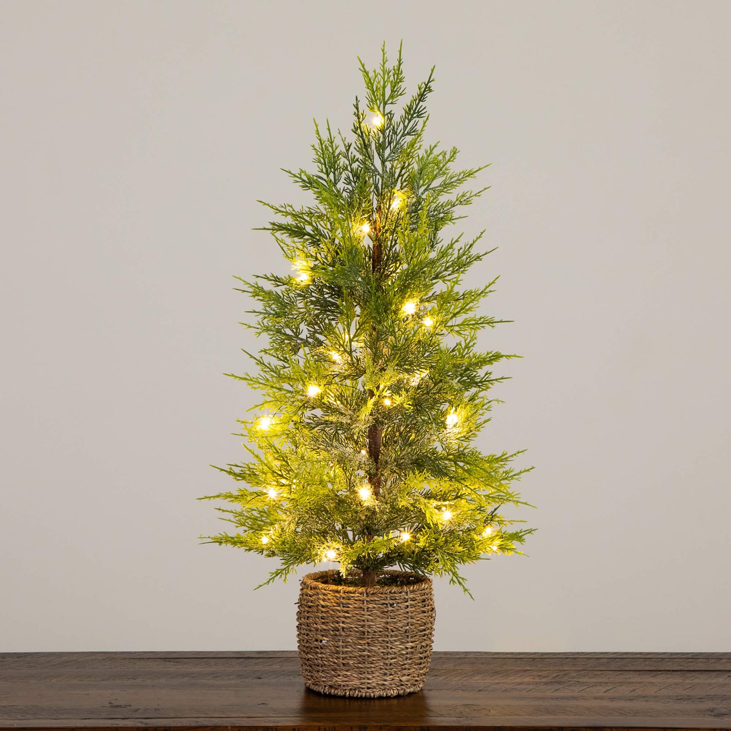 Nearly Natural Foot Pre-Lit Flocked Christmas Tree