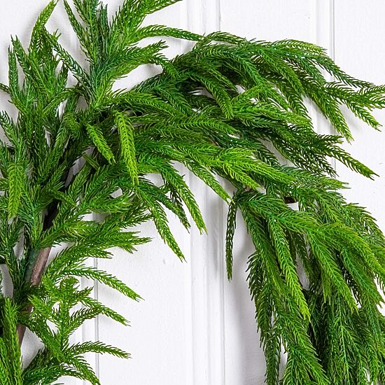 Nearly Natural 15ft Real Touch Pine Garland Wreath