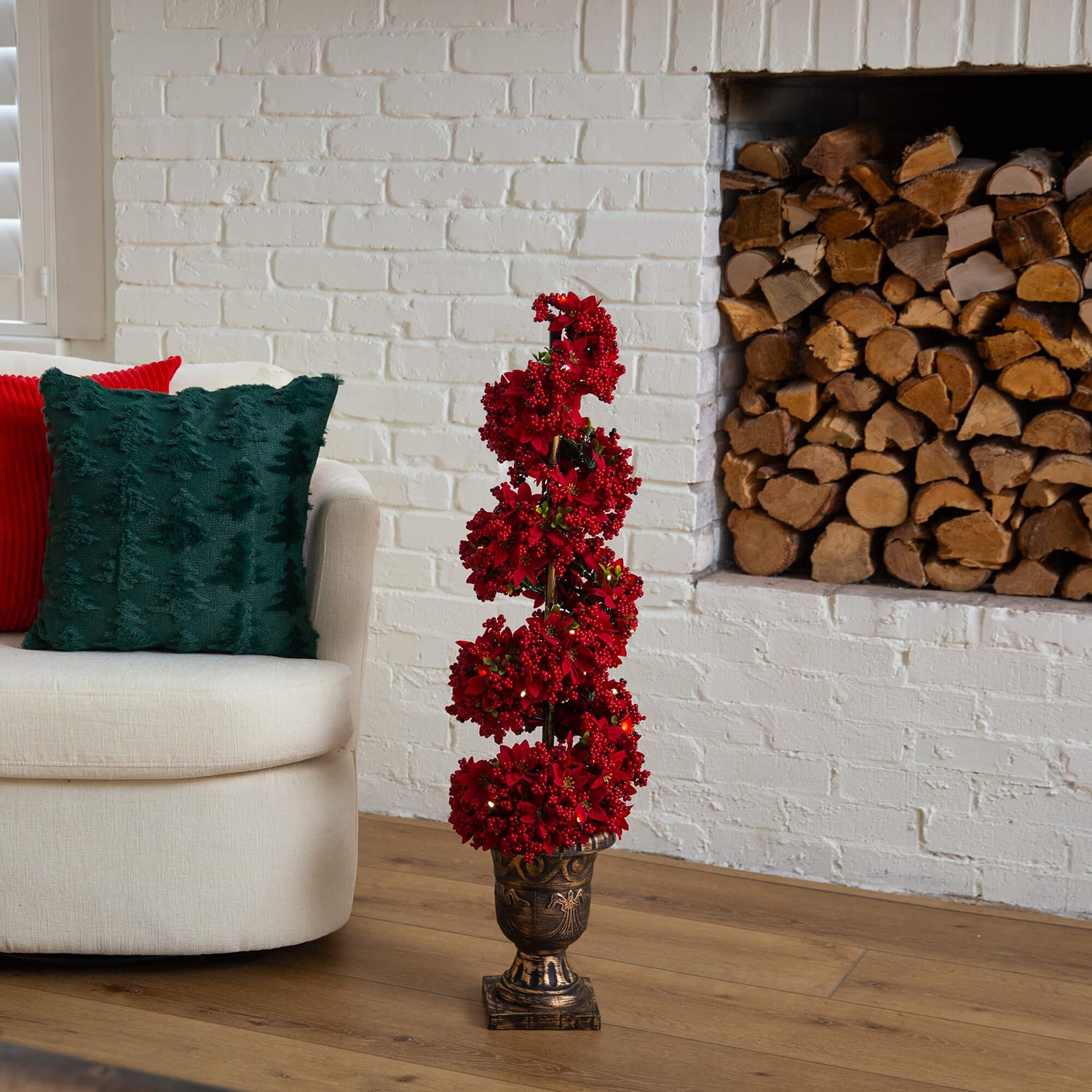 Nearly Natural 3 Foot Pre-Lit Timer Christmas Tree