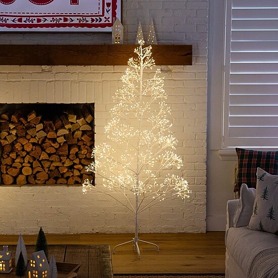 Nearly Natural 6 Foot Pre-Lit Christmas Tree