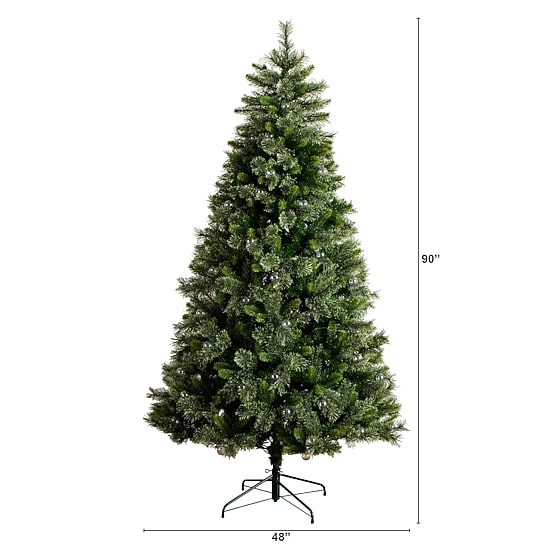 Nearly Natural 7 1/2 Foot Pre-Lit Pine Christmas Tree