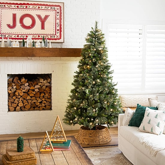 Nearly Natural 7 1/2 Foot Pre-Lit Pine Christmas Tree