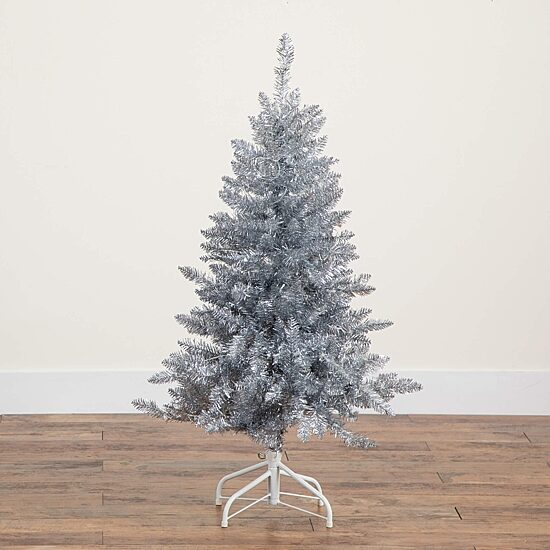 Nearly Natural 4 Foot Pre-Lit Pine Christmas Tree
