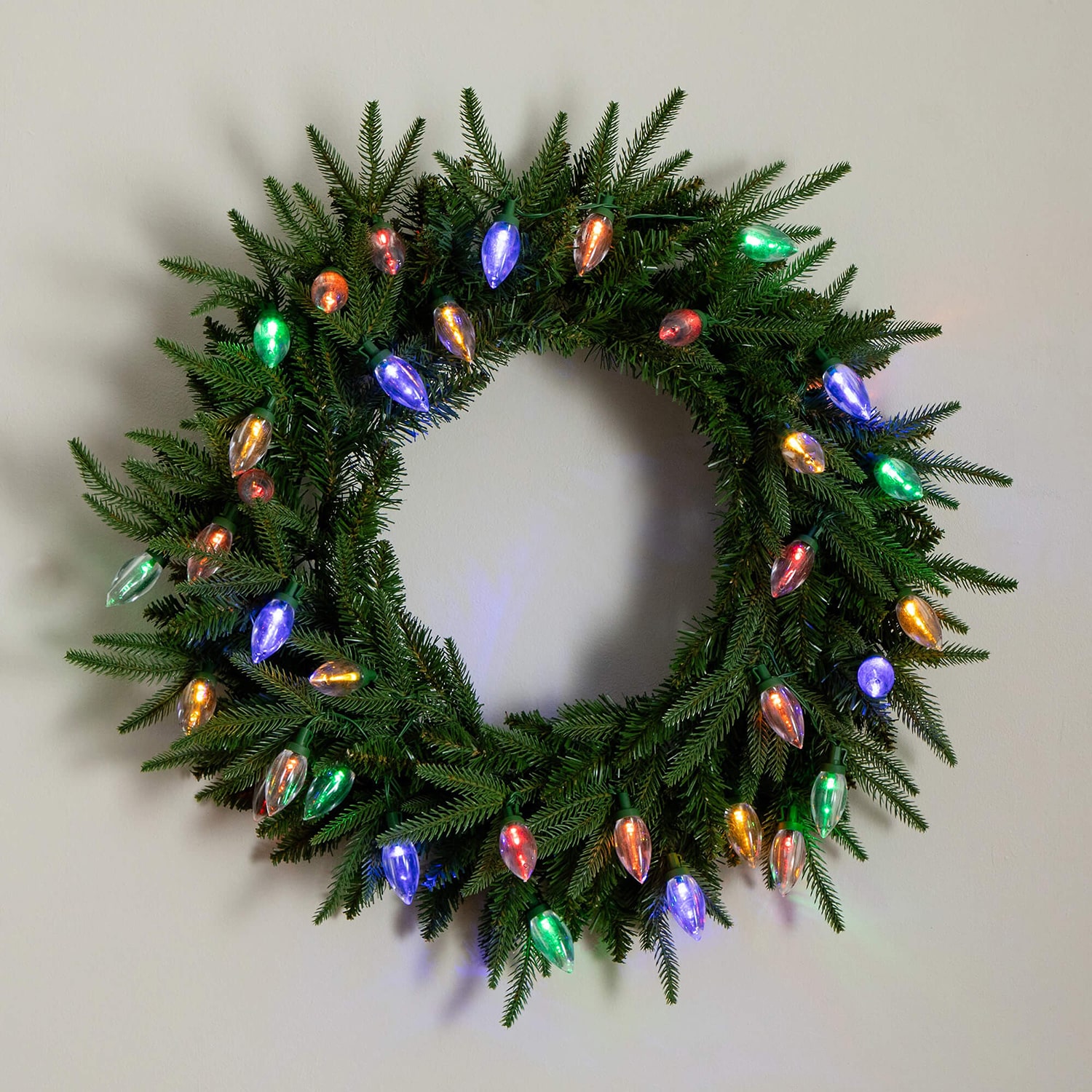Nearly Natural Pre-Lit Wreath