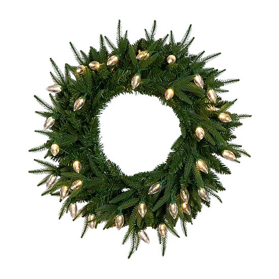 Nearly Natural Pre-Lit Wreath