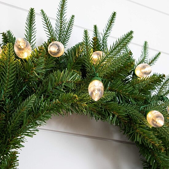 Nearly Natural Pre-Lit Wreath
