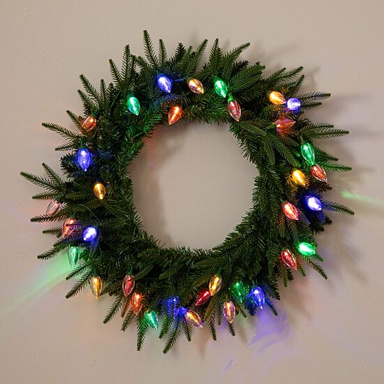 Nearly Natural Pre-Lit Wreath