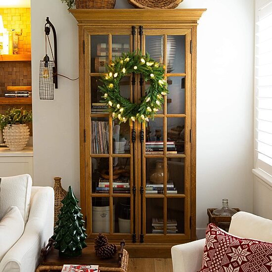 Nearly Natural Pre-Lit Wreath