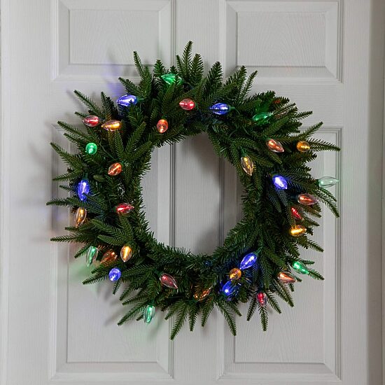 Nearly Natural Pre-Lit Wreath