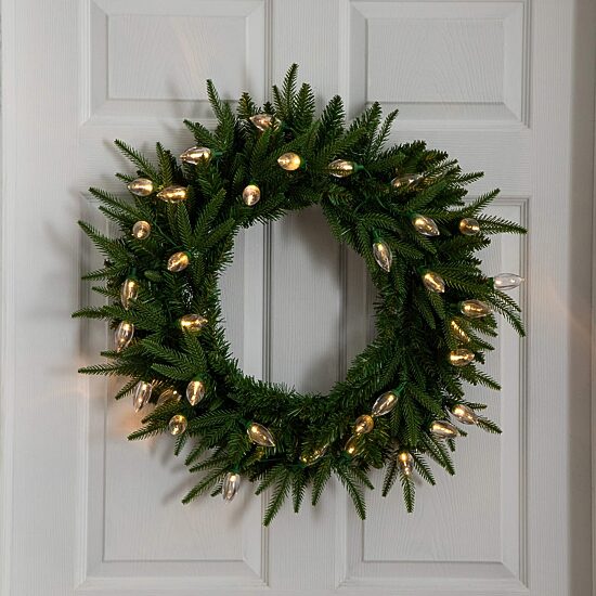 Nearly Natural Pre-Lit Wreath