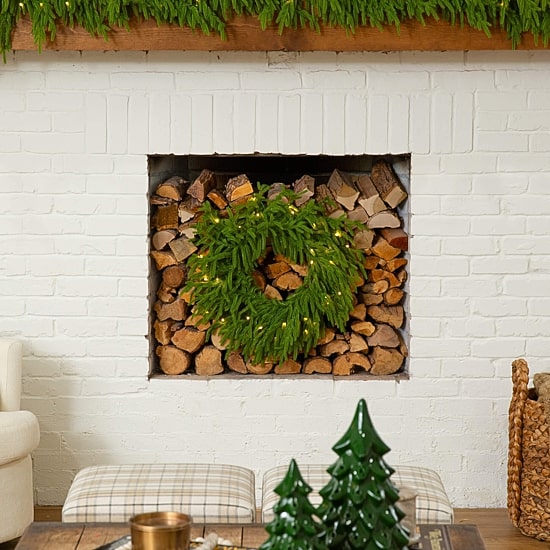 Nearly Natural Pre-Lit Wreath