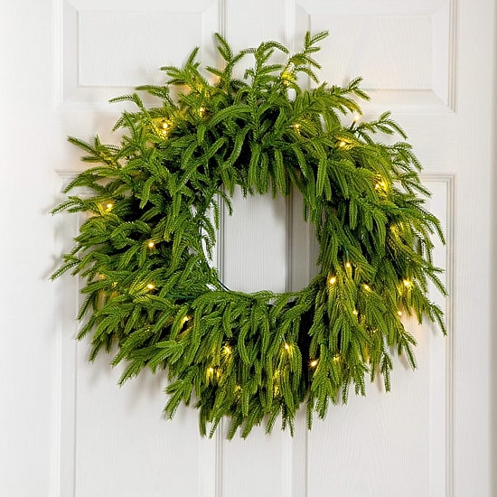 Nearly Natural Pre-Lit Wreath