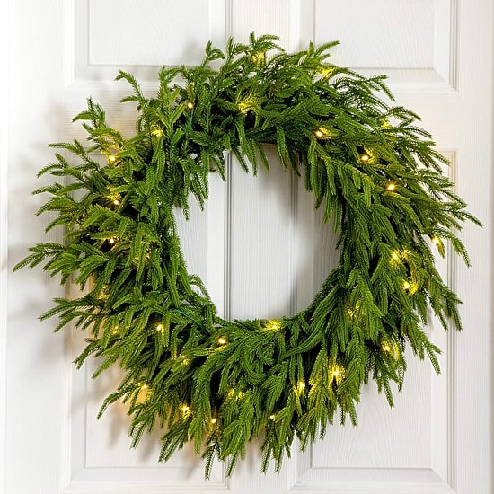 Nearly Natural Pre-Lit Wreath
