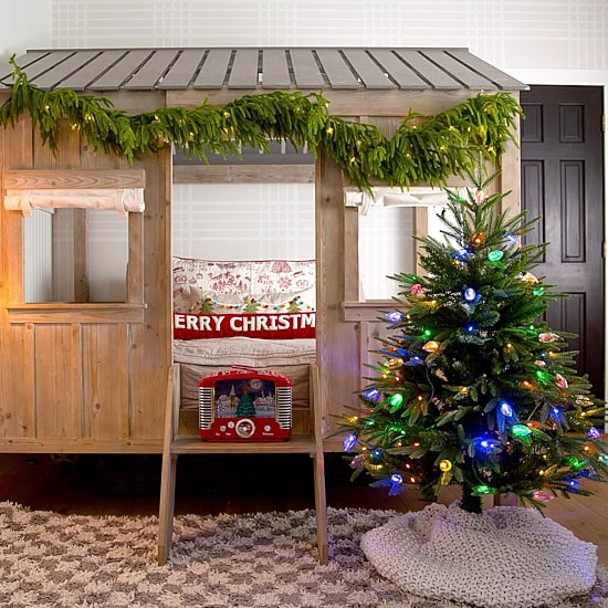 Nearly Natural 4 Foot Pre-Lit Multi-Function Lights Pine Christmas Tree