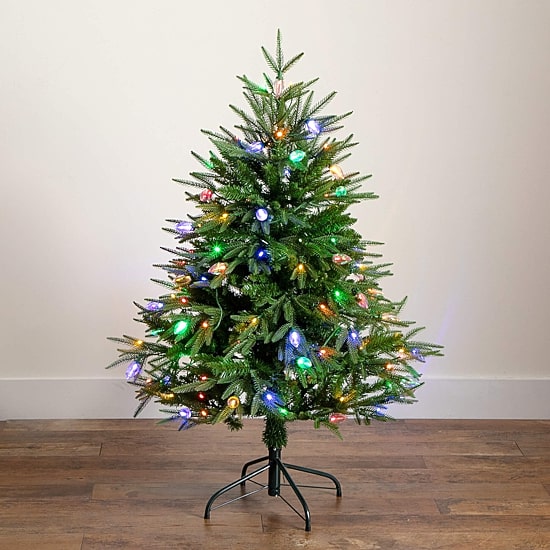 Nearly Natural 4 Foot Pre-Lit Multi-Function Lights Pine Christmas Tree