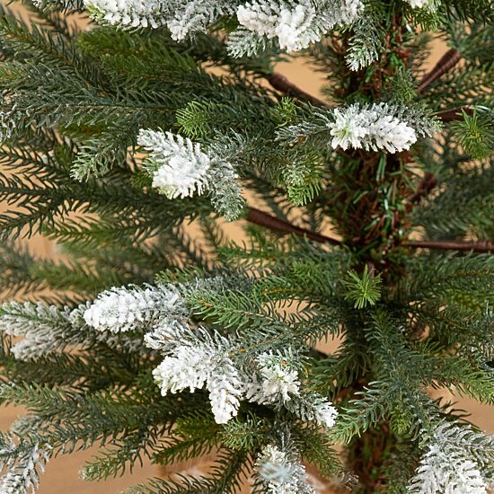 Nearly Natural 3 Pc Set 4 Foot Flocked Fir Christmas Tree