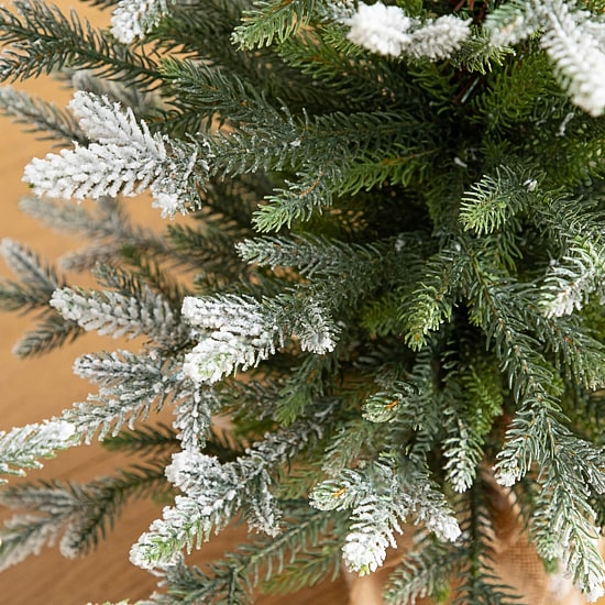 Nearly Natural 3 Pc Set 4 Foot Flocked Fir Christmas Tree