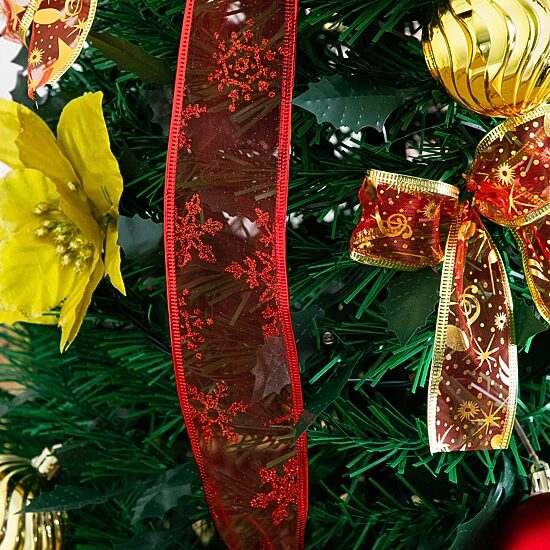 Nearly Natural 5 Foot Pre-Lit Collapsible Pre-Decorated Pine Christmas Tree